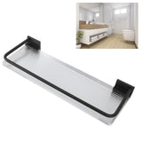 Floating Shelf Space Aluminum Acrylic Wall Mounted Decorative Storage Shelf for Kitchen Bathroom Living Room Bedroom Black