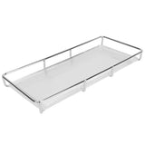 Bathroom Countertop Tray Stainless Steel Acrylic Modern Minimalist Design Space Saving Bathroom Storage Shelf Vanity Tray for Cosmetics Living Goods Silver Single Layer Large Size