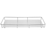 Bathroom Countertop Tray Stainless Steel Acrylic Modern Minimalist Design Space Saving Bathroom Storage Shelf Vanity Tray for Cosmetics Living Goods Silver Single Layer Large Size