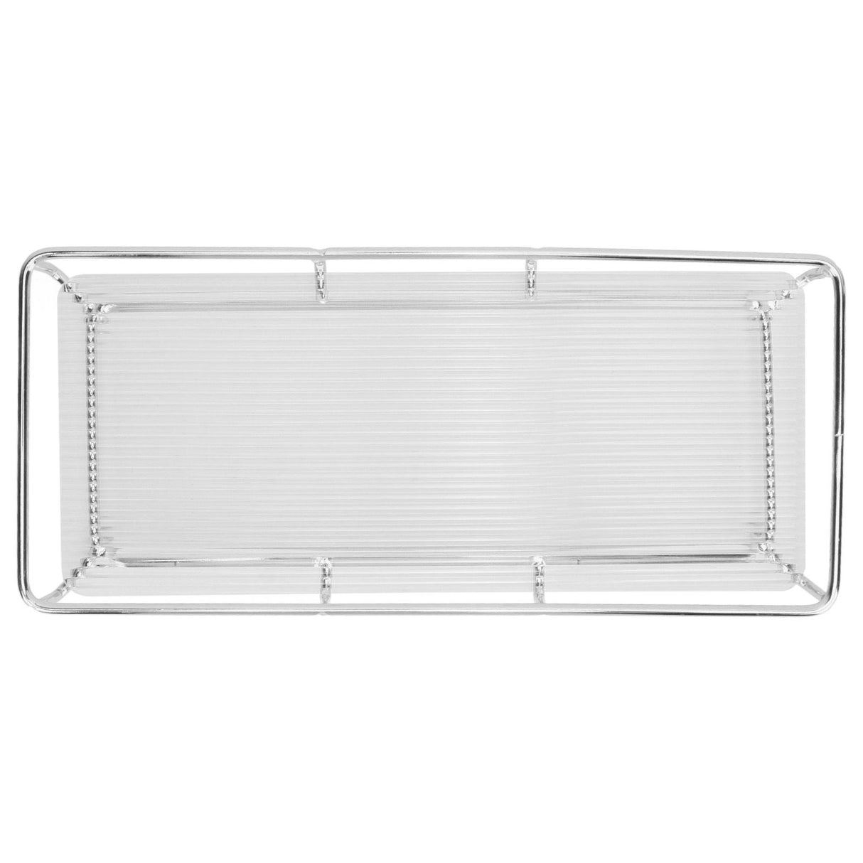 Bathroom Countertop Tray Stainless Steel Acrylic Modern Minimalist Design Space Saving Bathroom Storage Shelf Vanity Tray for Cosmetics Living Goods Silver Single Layer Large Size