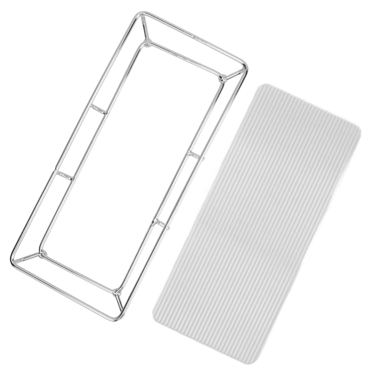 Bathroom Countertop Tray Stainless Steel Acrylic Modern Minimalist Design Space Saving Bathroom Storage Shelf Vanity Tray for Cosmetics Living Goods Silver Single Layer Large Size
