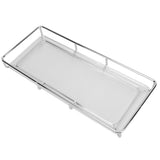 Bathroom Countertop Tray Stainless Steel Acrylic Modern Minimalist Design Space Saving Bathroom Storage Shelf Vanity Tray for Cosmetics Living Goods Silver Single Layer Large Size