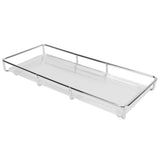 Bathroom Countertop Tray Stainless Steel Acrylic Modern Minimalist Design Space Saving Bathroom Storage Shelf Vanity Tray for Cosmetics Living Goods Silver Single Layer Large Size