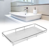 Bathroom Countertop Tray Stainless Steel Acrylic Modern Minimalist Design Space Saving Bathroom Storage Shelf Vanity Tray for Cosmetics Living Goods Silver Single Layer Large Size