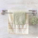 Double Towel Bar Plastic Stainless Steel Bath Towel Rack for Bathroom Double Towel Holder Wall Mount Towel Hanger Beige