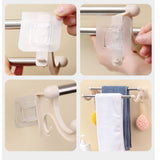 Double Towel Bar Plastic Stainless Steel Bath Towel Rack for Bathroom Double Towel Holder Wall Mount Towel Hanger Beige - Extra Image