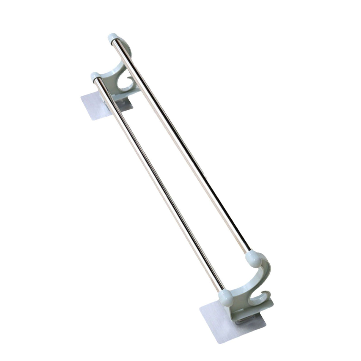 Double Towel Bar Plastic Stainless Steel Bath Towel Rack for Bathroom Double Towel Holder Wall Mount Towel Hanger Green