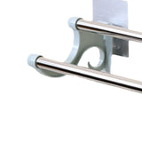 Double Towel Bar Plastic Stainless Steel Bath Towel Rack for Bathroom Double Towel Holder Wall Mount Towel Hanger Green