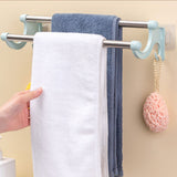 Double Towel Bar Plastic Stainless Steel Bath Towel Rack for Bathroom Double Towel Holder Wall Mount Towel Hanger Green