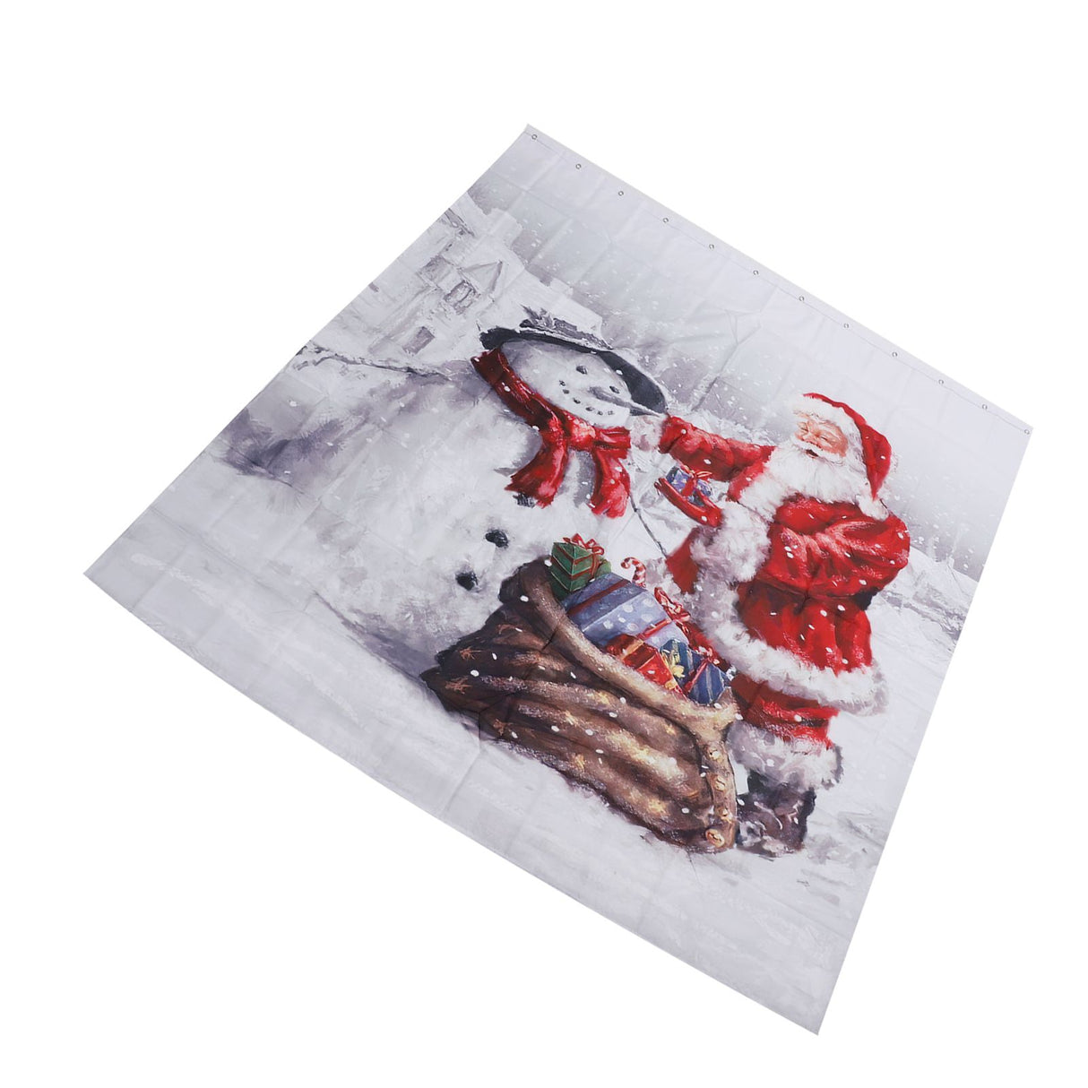 Christmas Shower Curtain Exquisite Digital Printing Thickened Waterproof Fabric Shower Curtain for Bathroom