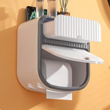 Toilet Paper Holder Wall Mounted Bathroom Tissue Roll Paper Towel Holder Tissue Dispensers for Household White - 45-Degree Angle