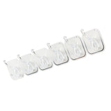6PCS Acrylic Adhesive Hook Wall Mount Traceless Drilling Free Strong Bearing Capacity for Kitchen Bathroom White