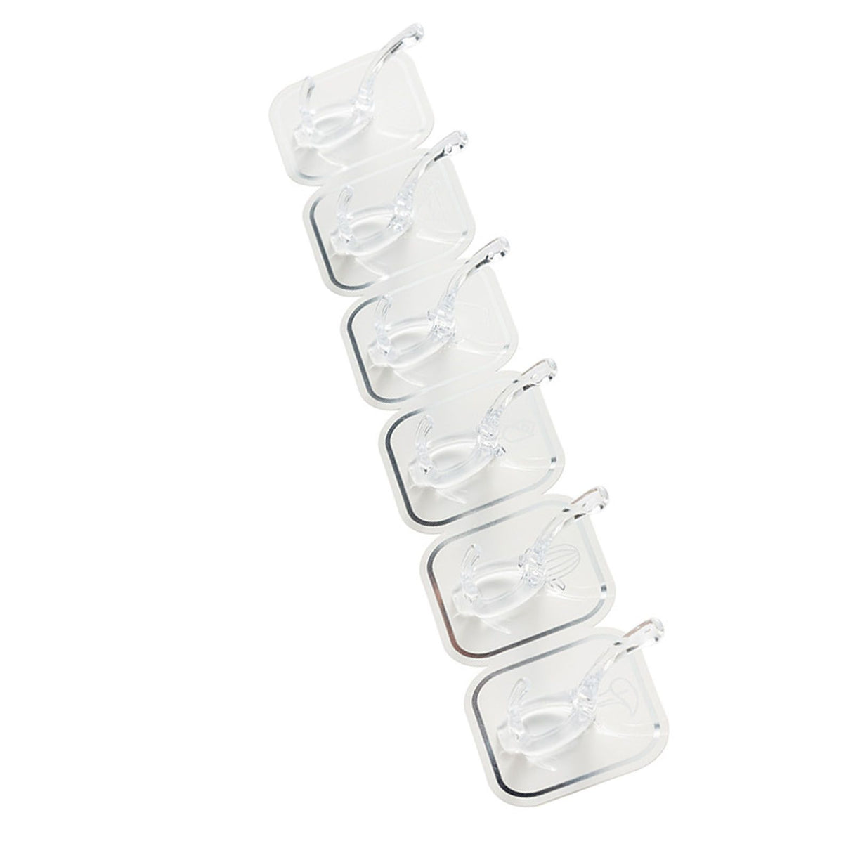 6PCS Acrylic Adhesive Hook Wall Mount Traceless Drilling Free Strong Bearing Capacity for Kitchen Bathroom White