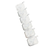 6PCS Acrylic Adhesive Hook Wall Mount Traceless Drilling Free Strong Bearing Capacity for Kitchen Bathroom White
