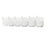 6PCS Acrylic Adhesive Hook Wall Mount Traceless Drilling Free Strong Bearing Capacity for Kitchen Bathroom White - Top-Down View
