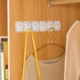 6PCS Acrylic Adhesive Hook Wall Mount Traceless Drilling Free Strong Bearing Capacity for Kitchen Bathroom White