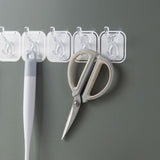 6PCS Acrylic Adhesive Hook Wall Mount Traceless Drilling Free Strong Bearing Capacity for Kitchen Bathroom White - Low Angle