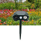 Solar Powered Animal Repeller Ultrasonic Mouse Repeller with 3 Gears Function for Outdoor Garden