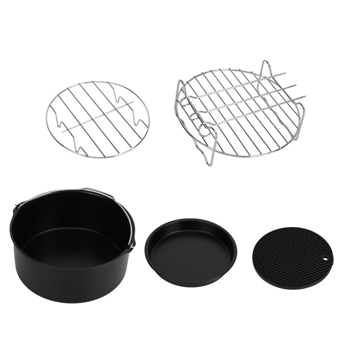 Fryer Accessories Pizza Pan Cake Pan Silicone Pad Skewers Grill Rack Baking Tray for 7in Fryer