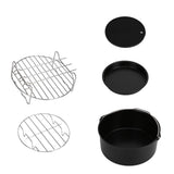 Fryer Accessories Pizza Pan Cake Pan Silicone Pad Skewers Grill Rack Baking Tray for 7in Fryer - Low Angle