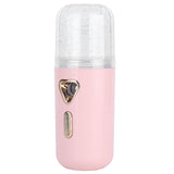 30ml Mini Facial Humidifier Portable Nano Atomization USB Charging Face Mist SprayerPink