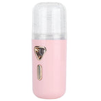 30ml Mini Facial Humidifier Portable Nano Atomization USB Charging Face Mist SprayerPink