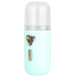 30ml Mini Facial Humidifier Portable Nano Atomization USB Charging Face Mist SprayerGreen