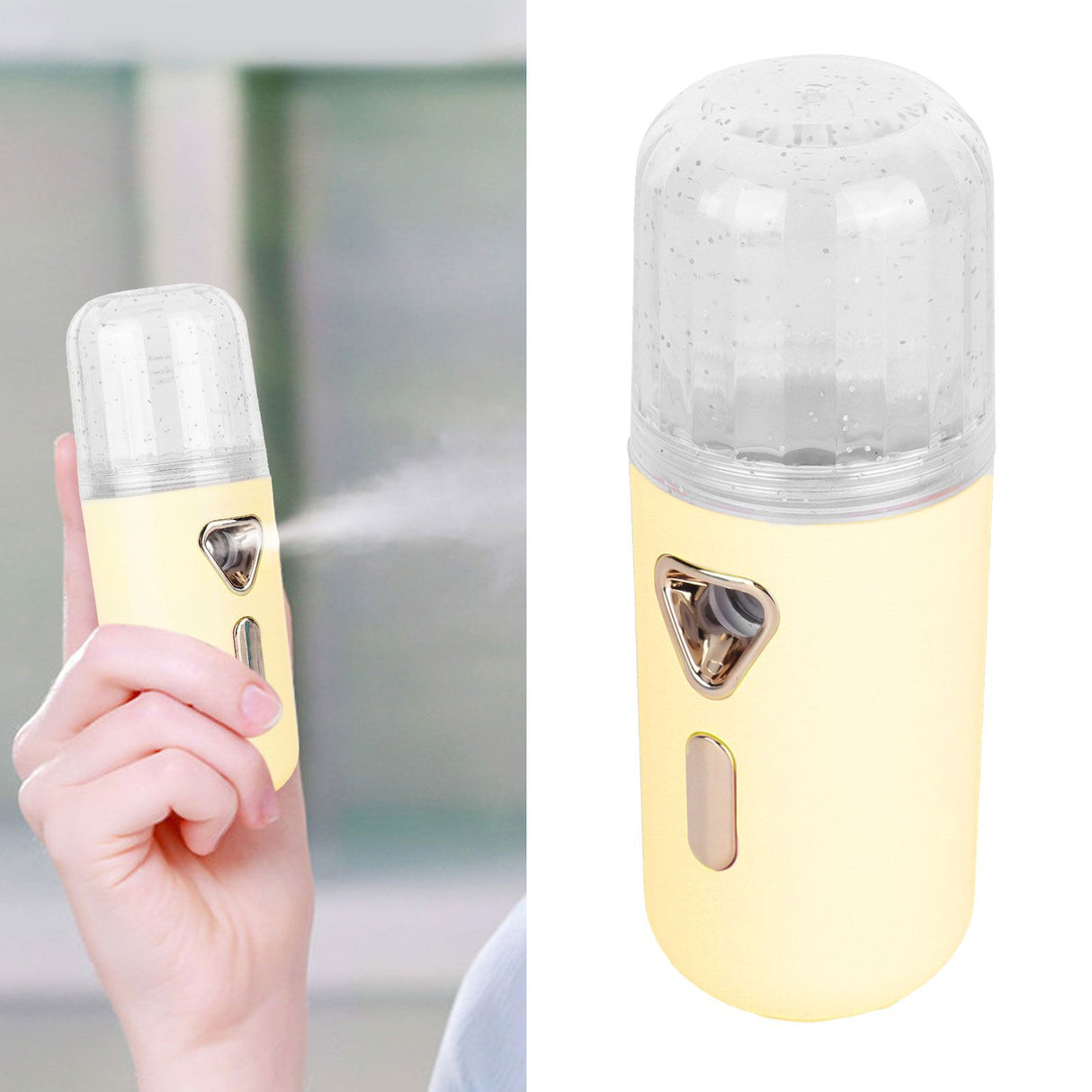 30ml Mini Facial Humidifier Portable Nano Atomization USB Charging Face Mist SprayerYellow