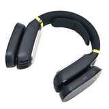 LED Neck Fan Hands Free Bladeless Fan with Heating and Cooling Function Low Noise Dual 3 Speeds for Traveling Hiking StudyBlue - Side View