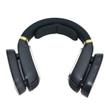 LED Neck Fan Hands Free Bladeless Fan with Heating and Cooling Function Low Noise Dual 3 Speeds for Traveling Hiking StudyBlue