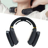 LED Neck Fan Hands Free Bladeless Fan with Heating and Cooling Function Low Noise Dual 3 Speeds for Traveling Hiking StudyBlue