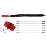 Chimney Brush Press Type Durable Nylon Soft Durable Small Size Inner Wall Cleaning Brush(Black New 410mmx 6 Rod A HEX Pole) - Front View