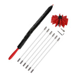 Chimney Brush Press Type Durable Nylon Soft Durable Small Size Inner Wall Cleaning Brush(Black New 410mmx 6 Rod A HEX Pole) - Top-Down View