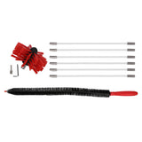 Chimney Brush Press Type Durable Nylon Soft Durable Small Size Inner Wall Cleaning Brush(Black New 410mmx 6 Rod A HEX Pole) - 45-Degree Angle
