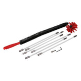 Chimney Brush Press Type Durable Nylon Soft Durable Small Size Inner Wall Cleaning Brush(Black New 410mmx 6 Rod A HEX Pole)