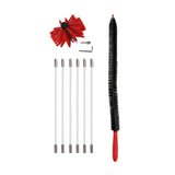 Chimney Brush Press Type Durable Nylon Soft Durable Small Size Inner Wall Cleaning Brush(Black New 410mmx 6 Rod A HEX Pole) - Extra Image