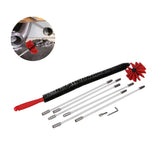 Chimney Brush Press Type Durable Nylon Soft Durable Small Size Inner Wall Cleaning Brush(Black New 410mmx 6 Rod A HEX Pole)