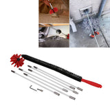 Chimney Brush Press Type Durable Nylon Soft Durable Small Size Inner Wall Cleaning Brush(Black New 410mmx 6 Rod A HEX Pole)