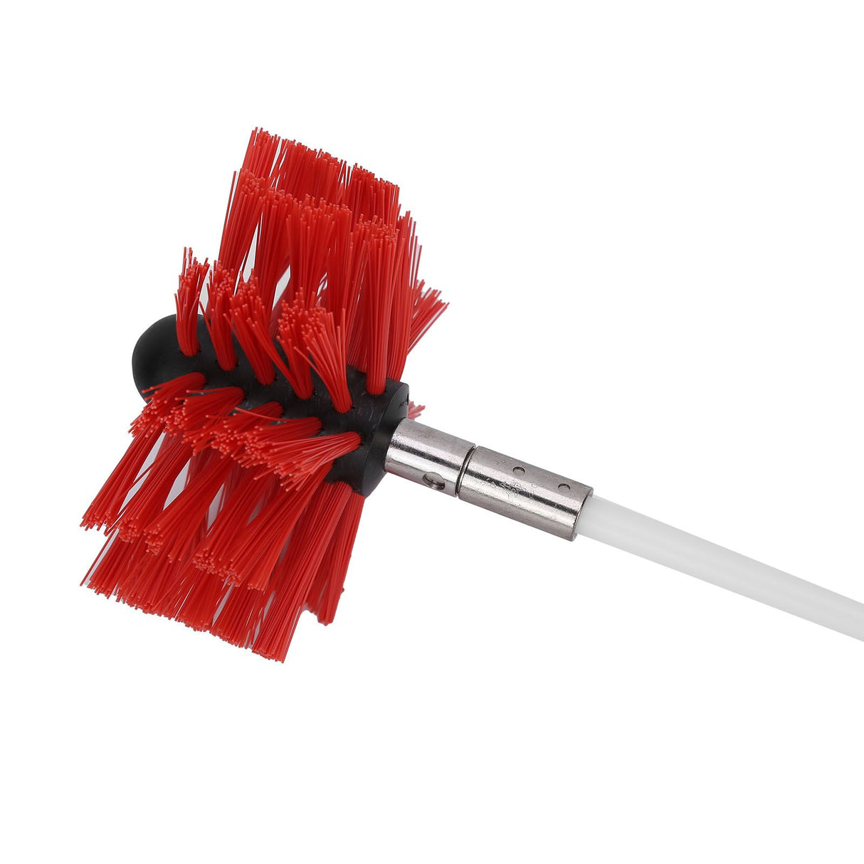 Chimney Brush Press Type Durable Nylon Soft Durable Small Size Inner Wall Cleaning Brush(Black New 410mmx 6 Rod A HEX Pole)
