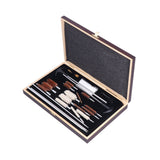 Gun Cleaning Kits Prevent Scratches Easily Storage Electrical Maintenance Cleaning Brush for AutomobileGK06 Aluminum Rod Wooden Box Set 24 Woolly - Top-Down View