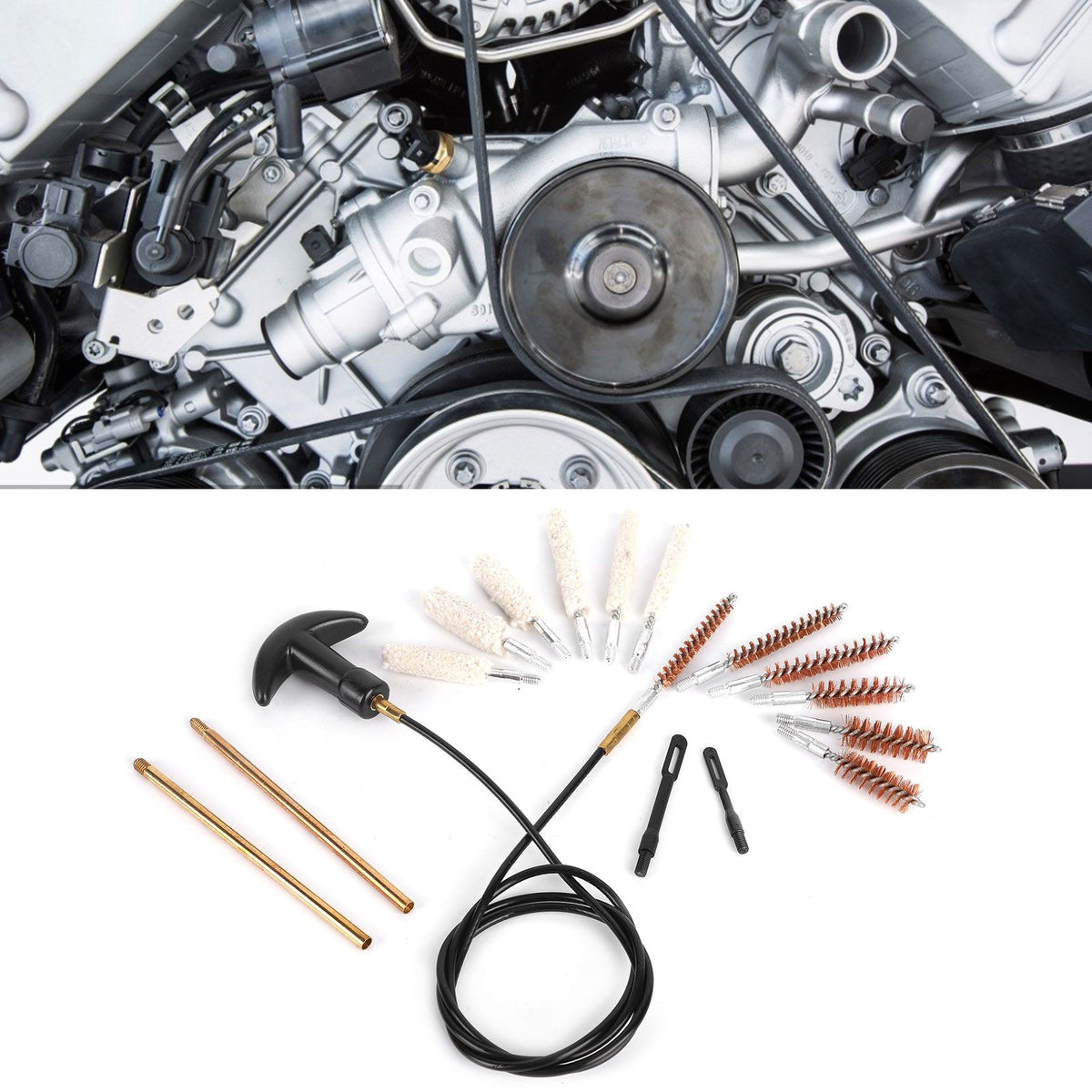Pipe Inner Brush Set Brass Multifunctional Lightweight Portable Pipe Dredging Cleaning BrushGK28 19Pcs