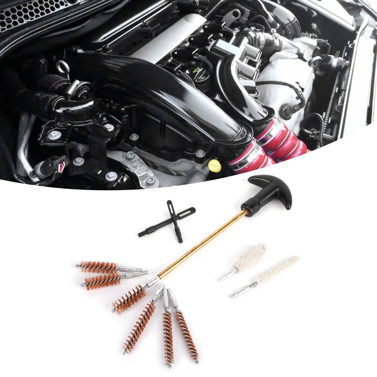 Pipe Inner Brush Set Brass Multifunctional Lightweight Portable Pipe Dredging Cleaning BrushGK28 19Pcs
