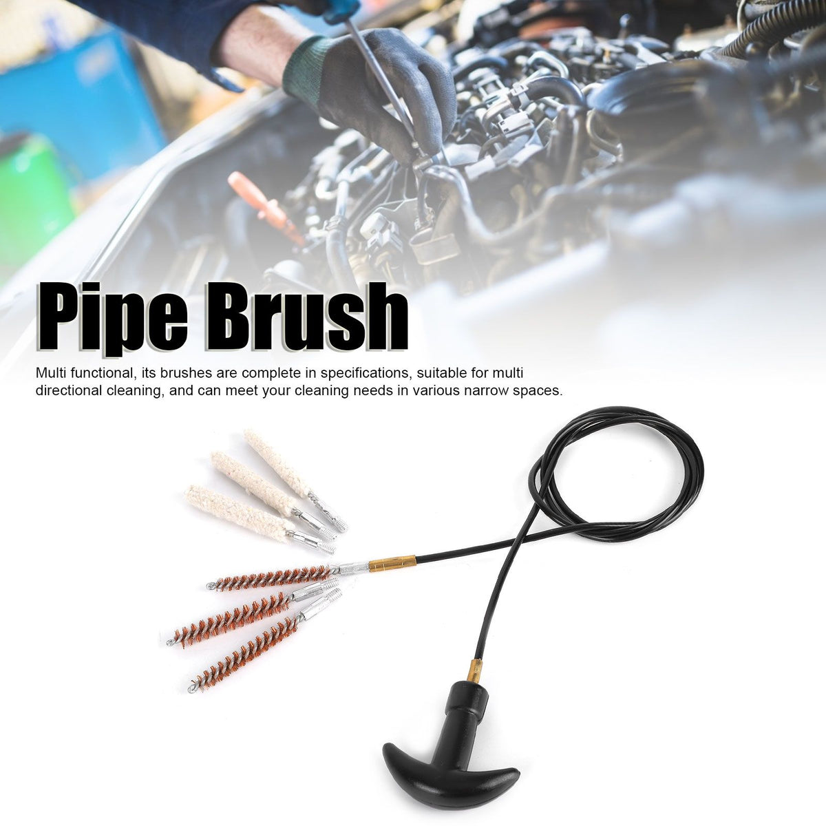 Pipe Inner Brush Set Brass Multifunctional Lightweight Portable Pipe Dredging Cleaning BrushGK28 19Pcs