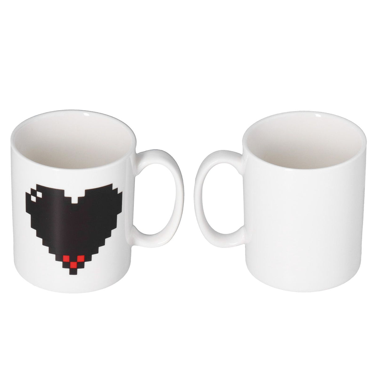 Ceramic Cup Heart Pattern Heat Sensitive Changing Color Mug for Home Office Restaurant Bar Use