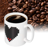 Ceramic Cup Heart Pattern Heat Sensitive Changing Color Mug for Home Office Restaurant Bar Use - Extra Image