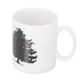 Christmas Trees Pattern Color Changing Mug Heat Induction Cup Ceramic Mug for Home Office - Rear View