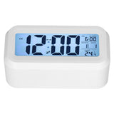 Digital Alarm Clock LED Large Display Electronic Night Light Snooze Function Alarm Clock for Bedroom Home OfficeWhite - Front View