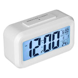 Digital Alarm Clock LED Large Display Electronic Night Light Snooze Function Alarm Clock for Bedroom Home OfficeWhite - 45-Degree Angle