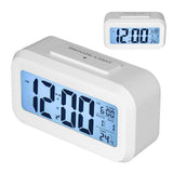 Digital Alarm Clock LED Large Display Electronic Night Light Snooze Function Alarm Clock for Bedroom Home OfficeWhite