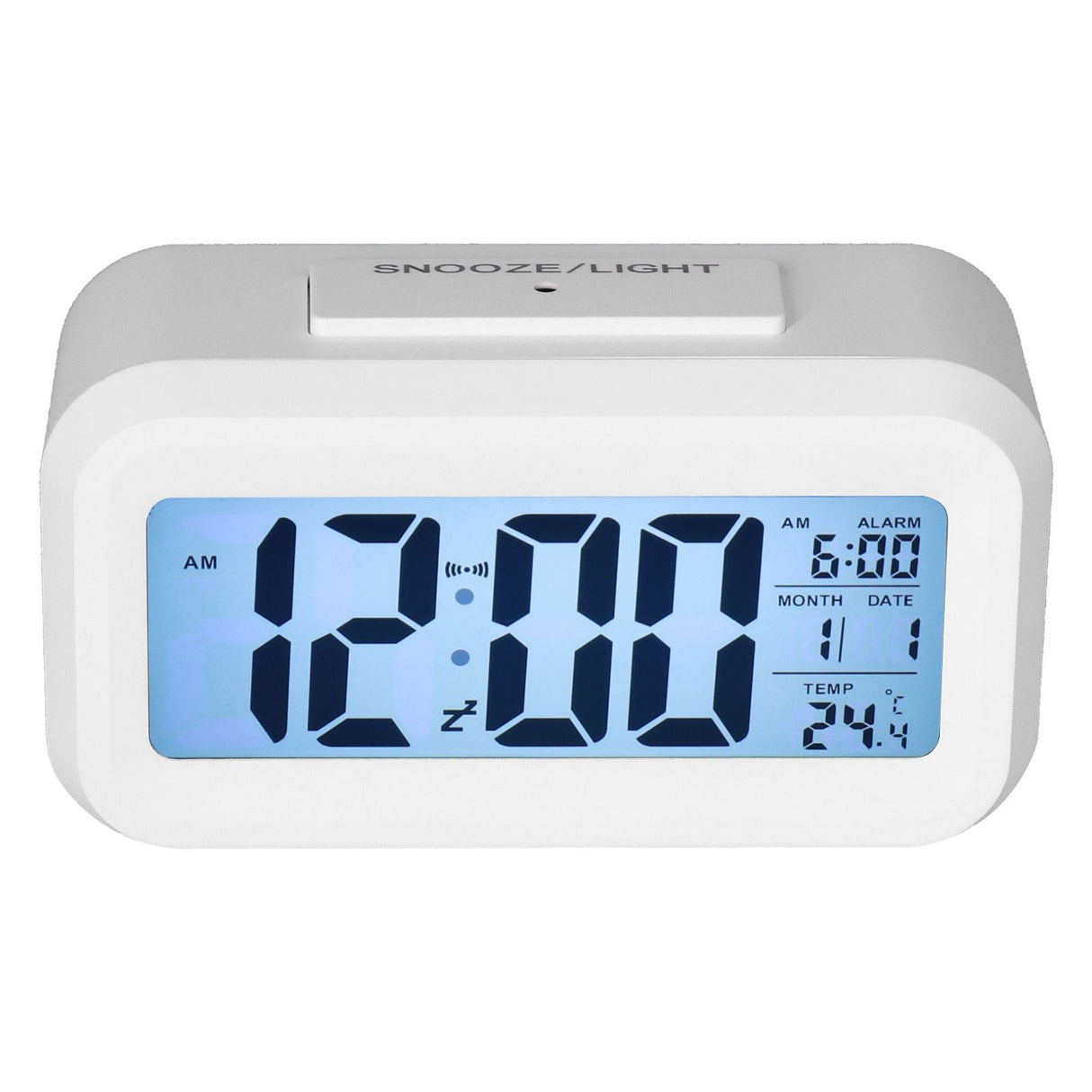 Digital Alarm Clock LED Large Display Electronic Night Light Snooze Function Alarm Clock for Bedroom Home OfficeWhite
